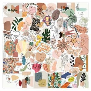 50 Pcs Waterproof Artsy Aesthetic Lifestyle Themed Vinyl Stickers Bundle Set